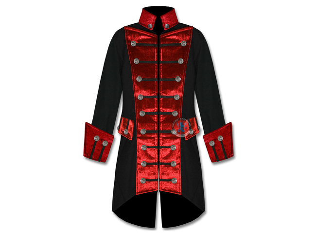 Nahshon Mens Vintage Tailcoat Jacket Gothic Long Steampunk Formal Gothic Victorian Tuxedo Frock Coat Costume for Halloween 