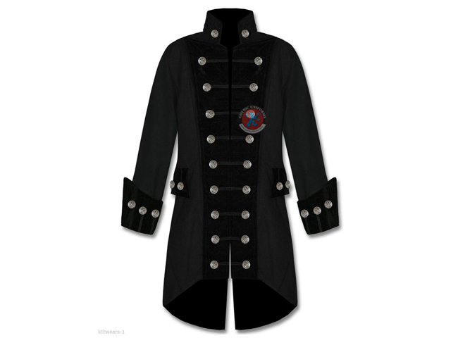 HOT Mens Retro Steampunk Tailcoat Long Jacket Peacoat Gothic Victorian Coat F109 
